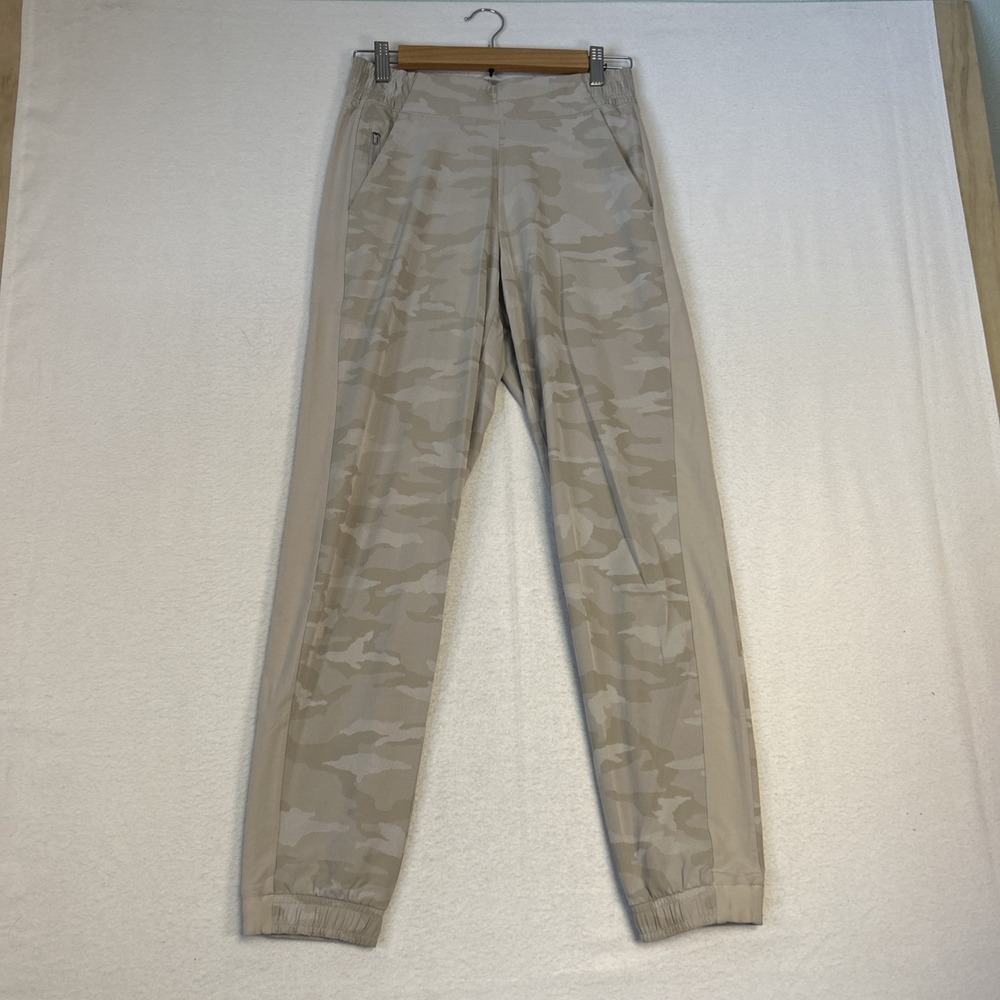 Athleta Camo Pants Womens Size 0 Beige Stretch Waist Ankle Relaxed Casual Pocket